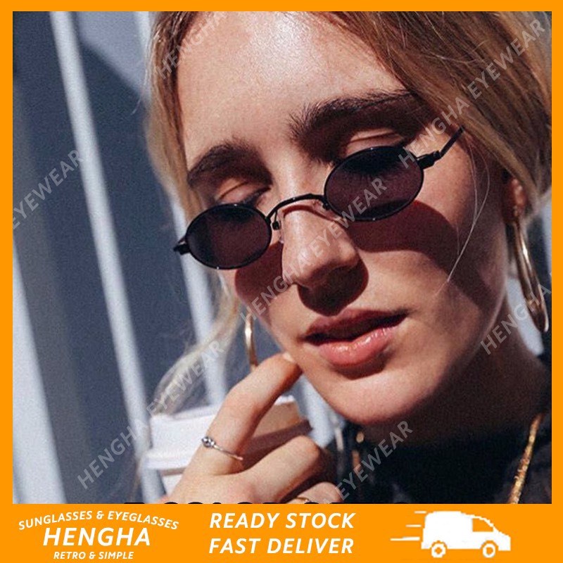 Vintage Small Sunglasses Women/Men Oval Water Drop Shape Sun Glasses