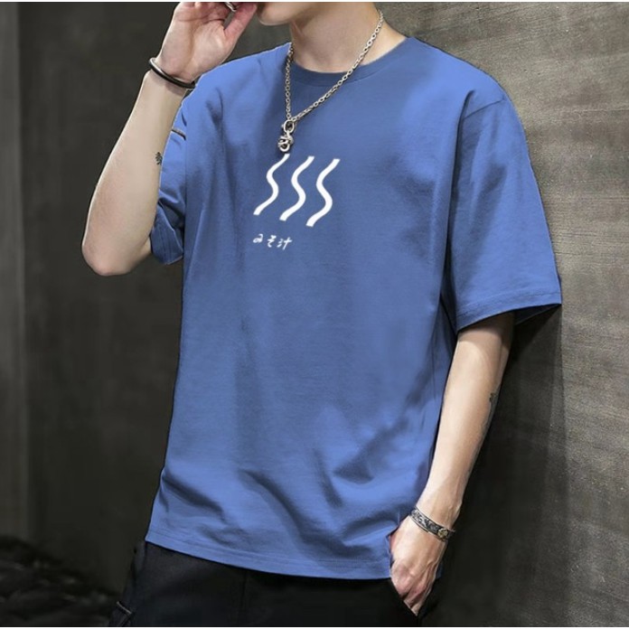 Triple A💕2021 new short-sleeved T-shirt men's Hong Kong style trend loose bottoming shirt youth plus size printing upper clothes
