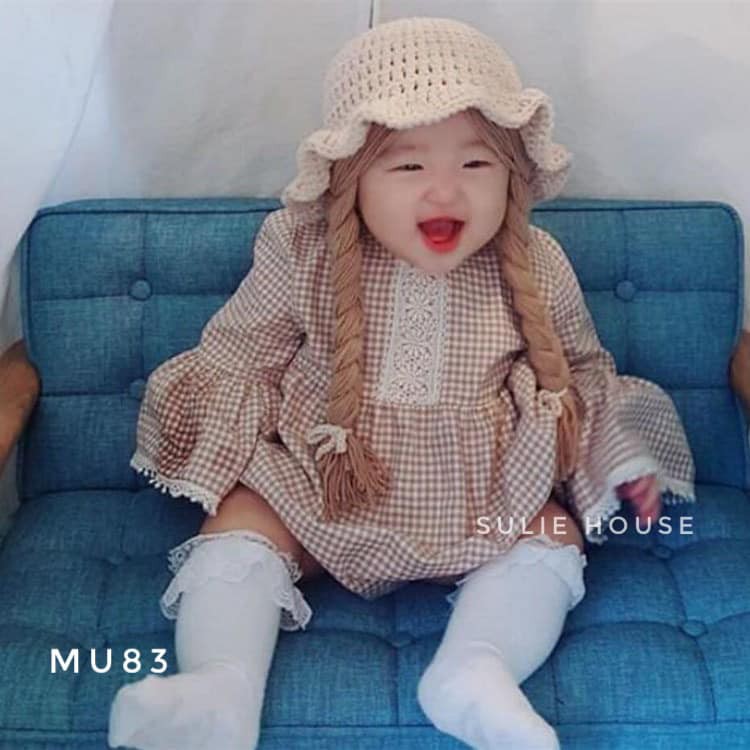 Mũ len tóc giả tóc tết 2 bên - MU83