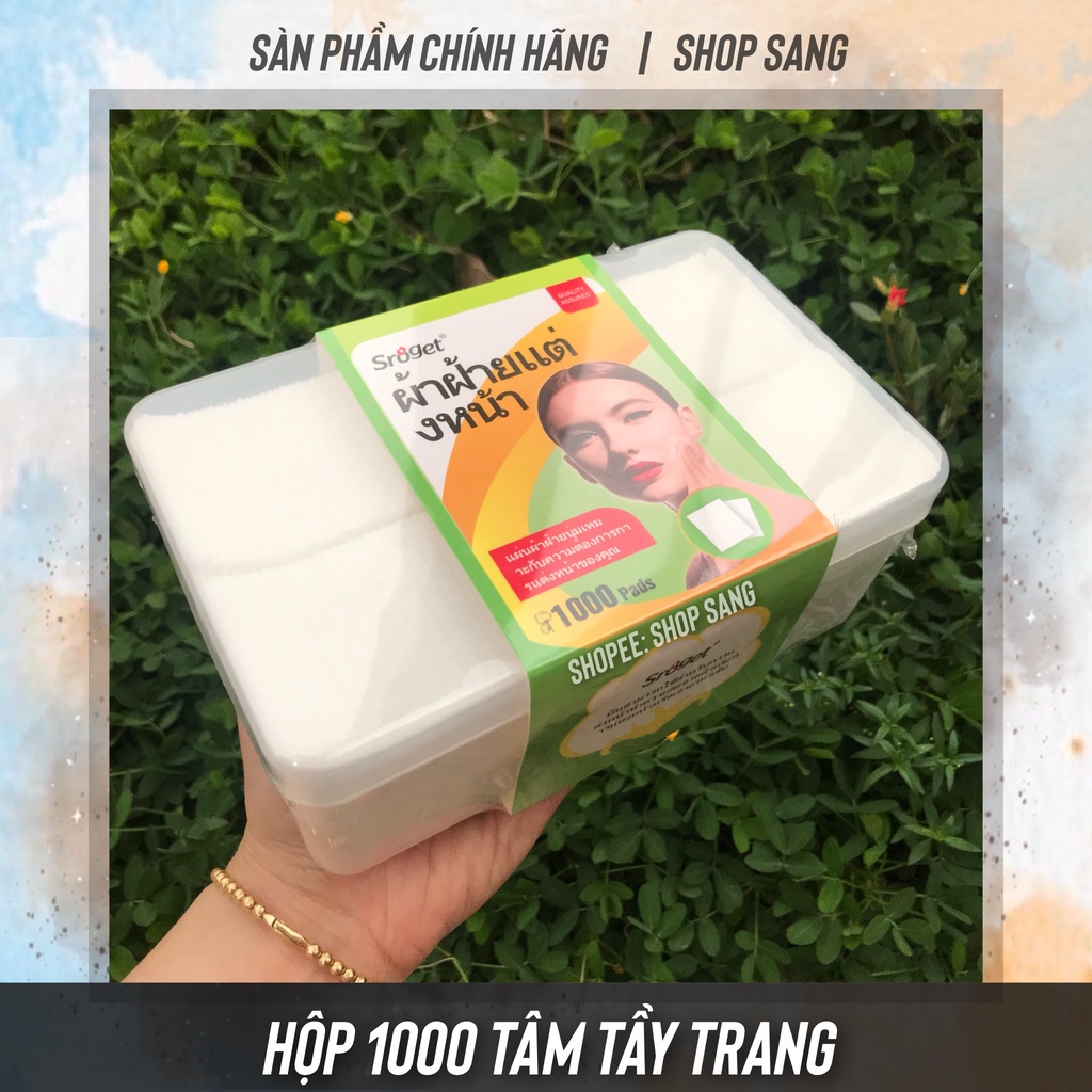 Bông Tẩy Trang SroGet 1000 Miếng COTTON Mềm Mịn Dai