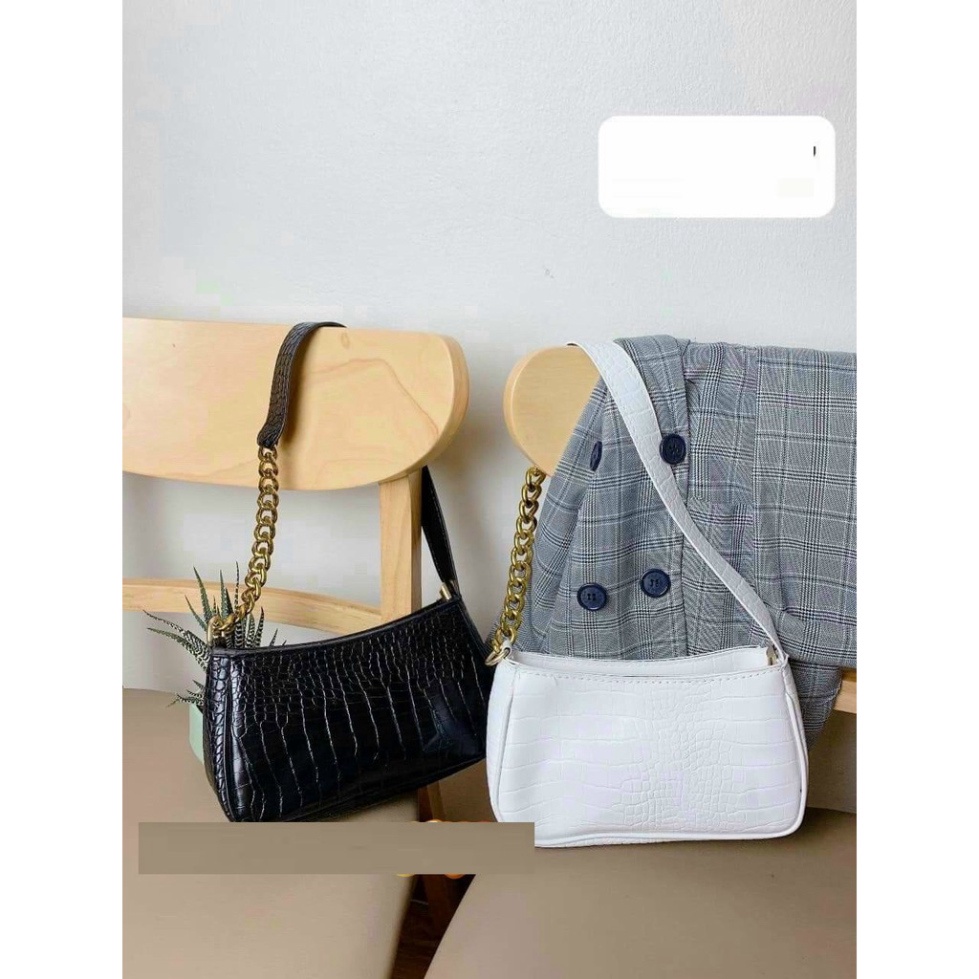 Túi kẹp nách đeo chéo nữ thời trang da vân cá sấu style TKNA08 + ảnh thật BAH 48h
