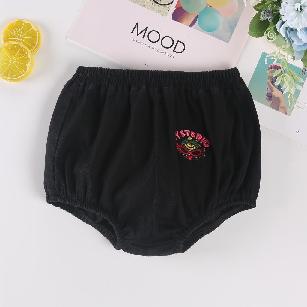 Quần Cotton Màu Đen Thêu Họa Tiết Khủng Long Hoạt Hình Nhiều Màu Thời Trang Mùa Hè Cho Bé