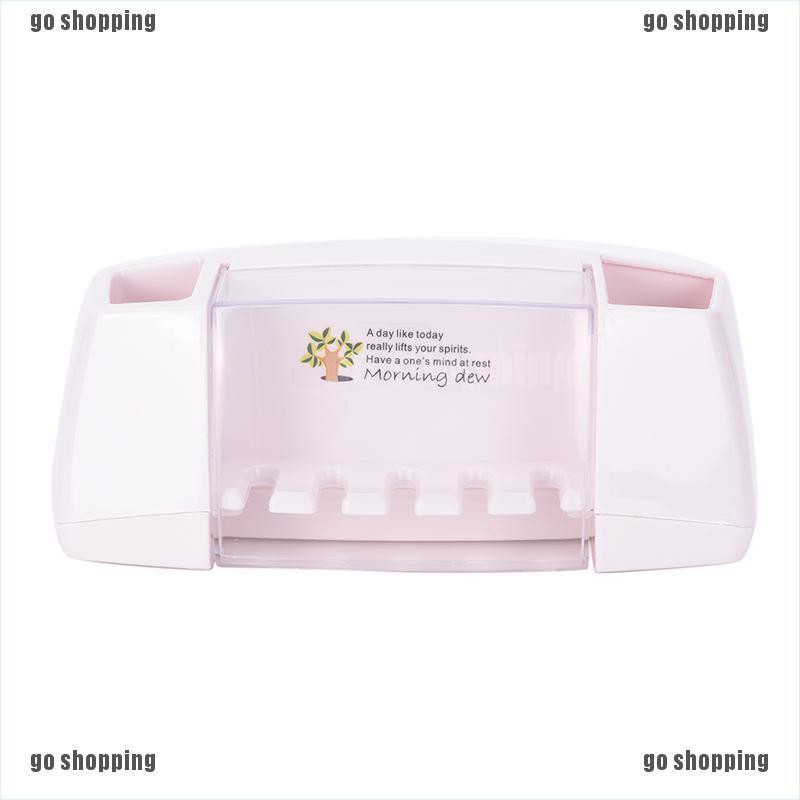 {go shopping}Multifunctional toothbrush holder storage box bathroom accessories suction hooks