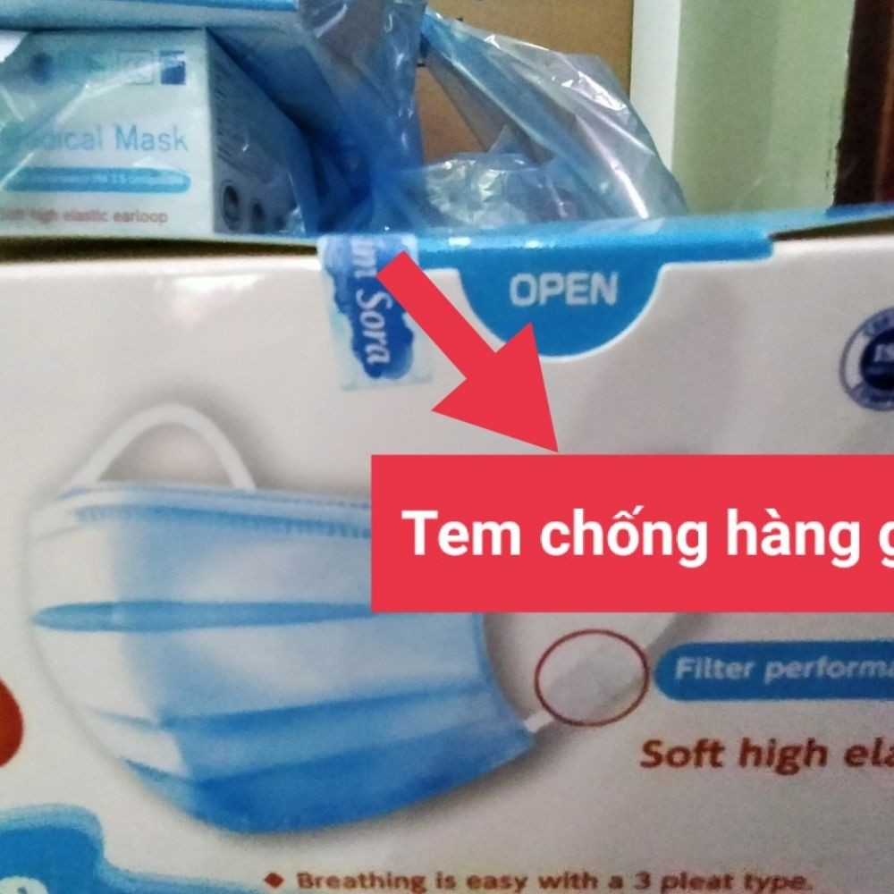 Khẩu trang y tế 4 lớp kháng khuẩn, Hộp 50 cái khẩu trang y tế, xuất Nhật, hàng công ty KimSora sản xuất theo tiêu chuẩn