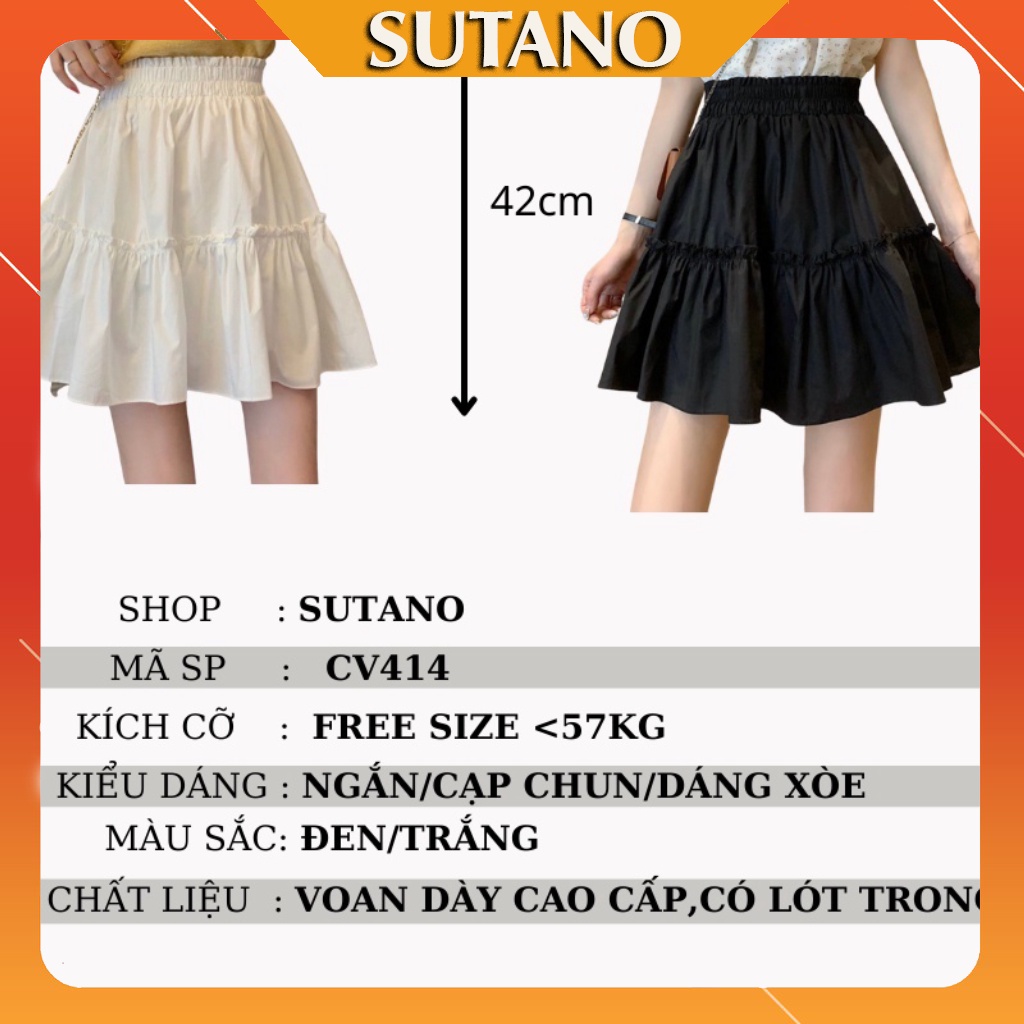 Chân váy nữ thời trang 2 tầng xòe ngắn nhún bèo CV414 SUTANO