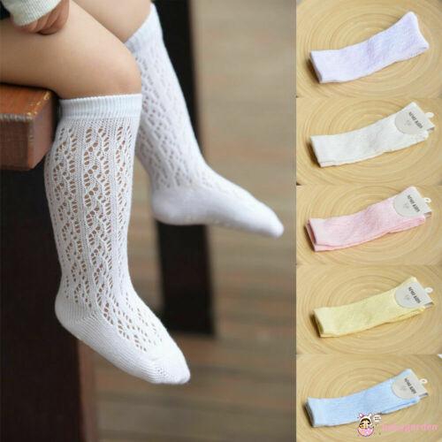 Vớ công chúa cotton phối ren dài ngang gối chống trượt cho bé gái 0-4 tuổi