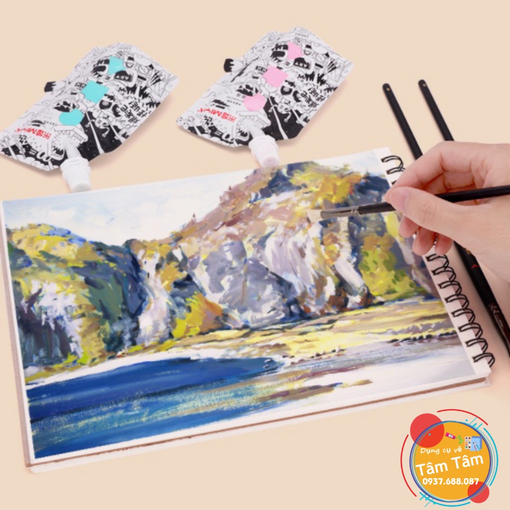[ TÂM TÂM ]-Màu Weird Gouache Miya dạng Túi 100m / Màu Gouache Himi túi 100ml