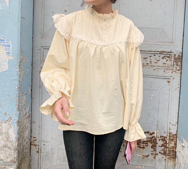 [Mã WAP15 hoàn 15% xu đơn 150k] [SIÊU XINH] Áo babydoll cánh tiên tay phồng 2 màu be, trắng (ảnh thật cuối) | BigBuy360 - bigbuy360.vn