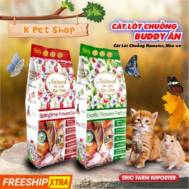 Cát Buddy Ấn  FREE SHIP  1KG Cát Buddy Ấn Độ Cát Vệ Sinh Cát Lót Chuồng Hamster, Mèo v.v