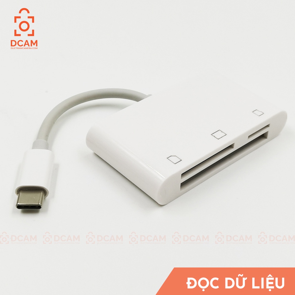 Đầu đọc thẻ CF, SD, microSD cho cổng Type C - Điện thoại Android, Ipad, Macbook, Laptop