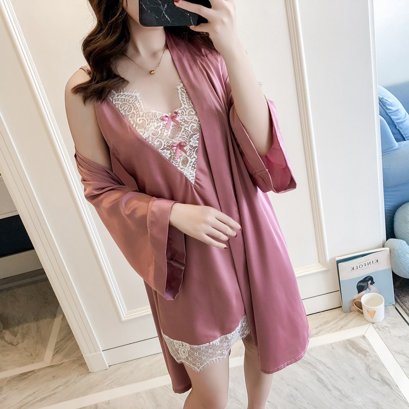 Đầm Ngủ Hai Dây Phối Ren Gợi Cảm Cho Nữ | BigBuy360 - bigbuy360.vn