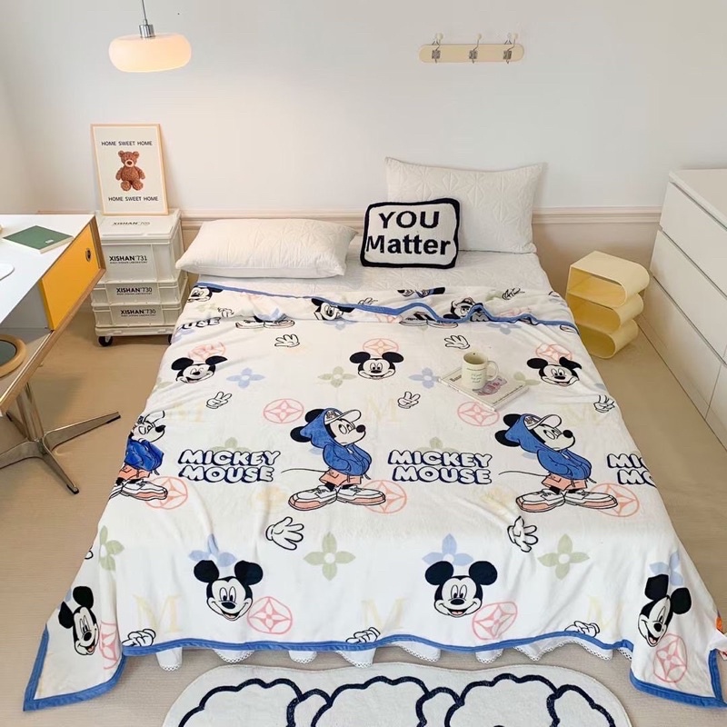 Chăn Tuyết Thu Đông Tiện Lợi, Hoạ Tiết DS Dễ Thương (shinbedding)