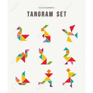 xếp hình TAGRAM 7 MIẾNG cho bé (KT 11,5cm x 11,5cm)