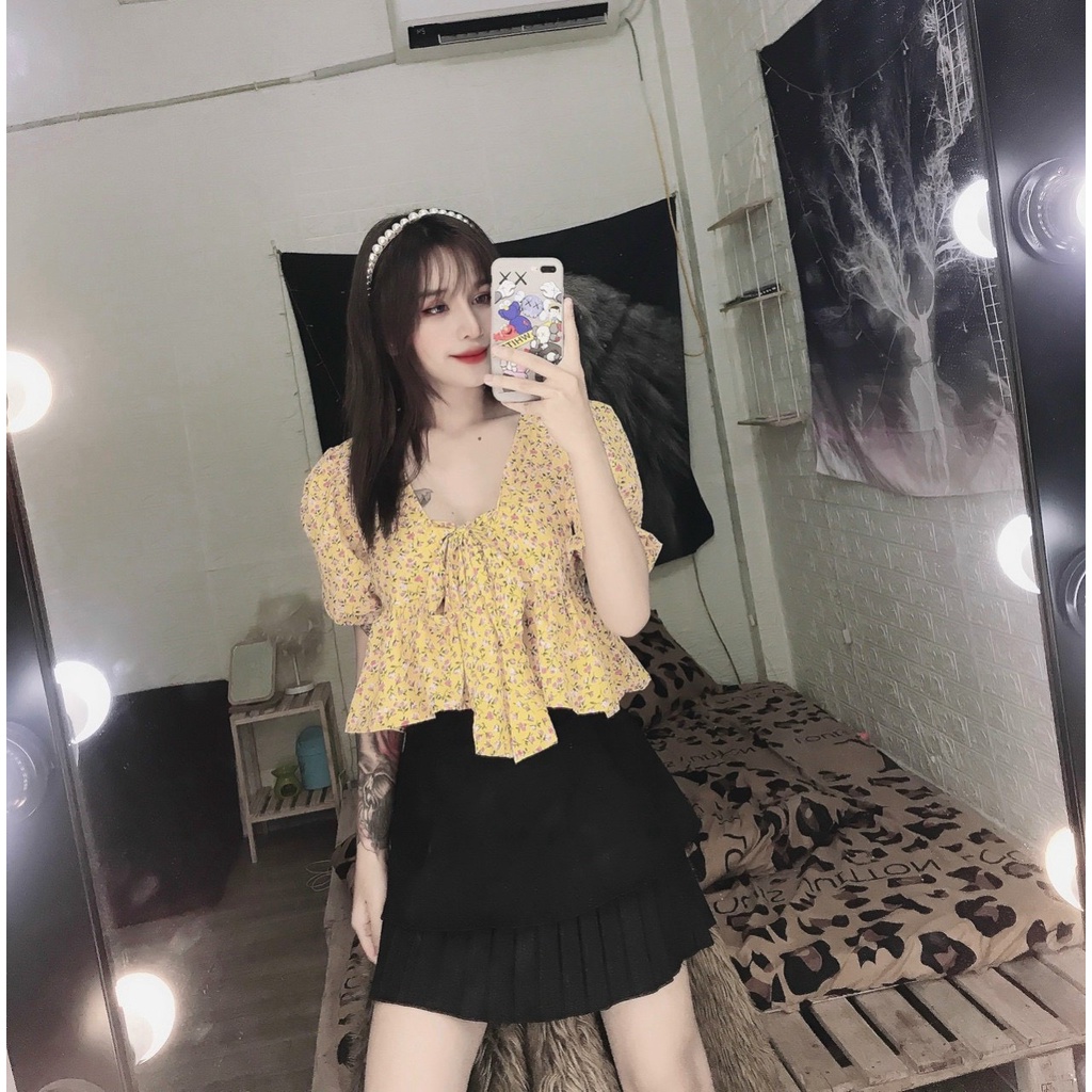 áo hoa bbd nơ ngực ảnh thật xinh xinh