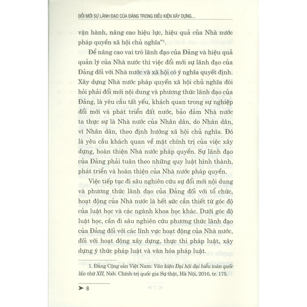 Sách - Đổi Mới Sự Lãnh Đạo Của Đảng Trong Điều Kiện Xây Dựng Nhà Nước Pháp Quyền Xã Hội Chủ Nghĩa Ở Việt Nam | BigBuy360 - bigbuy360.vn