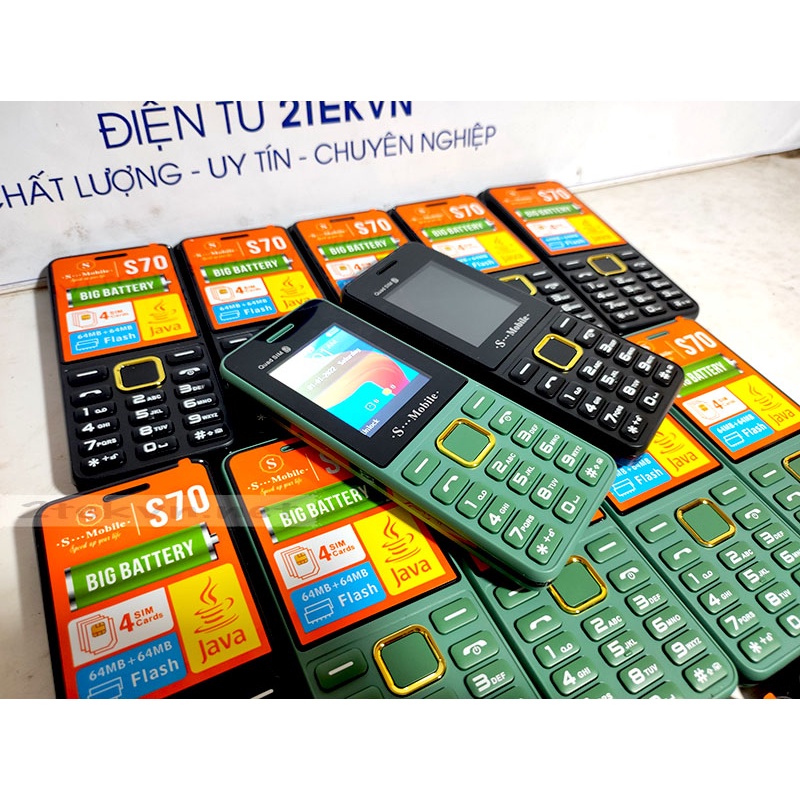 Điện thoại 4 sim 4 sóng S-Mobie S70 PIN KHUNG hàng fullbox-Bảo hành 1 năm