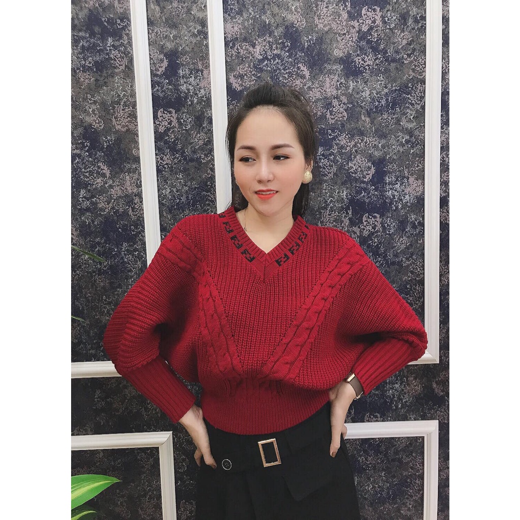 ÁO LEN CÁNH DƠI TAY BỒNG HÀNG QC SIÊU ĐẸP CHẤT LEN VẶN THỪNG SIÊU DÀY DẶN,SIÊU ẤM - ÁO LEN NỮ
