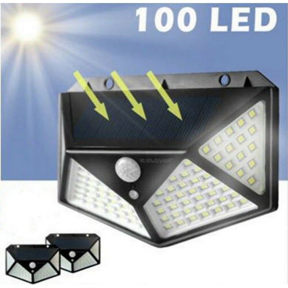 Đèn 100 LED năng lượng Mặt Trời ,Đèn LED năng lượng mặt trời 100LED, cảm biến Chuyển Động, Bật tắt tự động