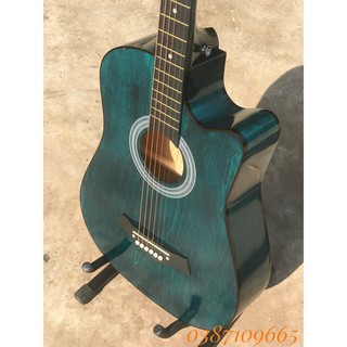 Guitar acoustic màu xanh 