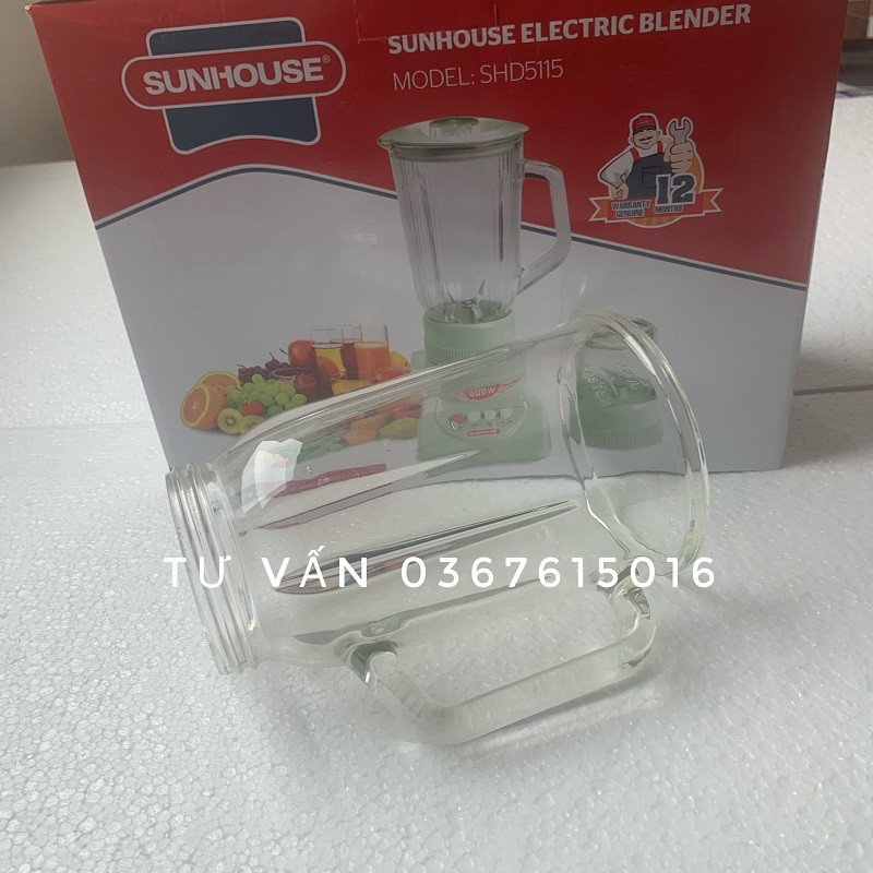 Cối Thuỷ Tinh nhỏ +sinh tố máy xay Sunhouse SHD5111 SHD5112 SHD5115