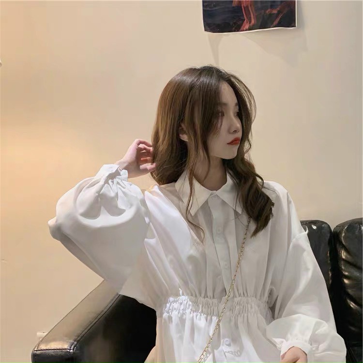 Đầm Sơ Mi Chun Eo Siêu Xinh Fix Mọi Dáng