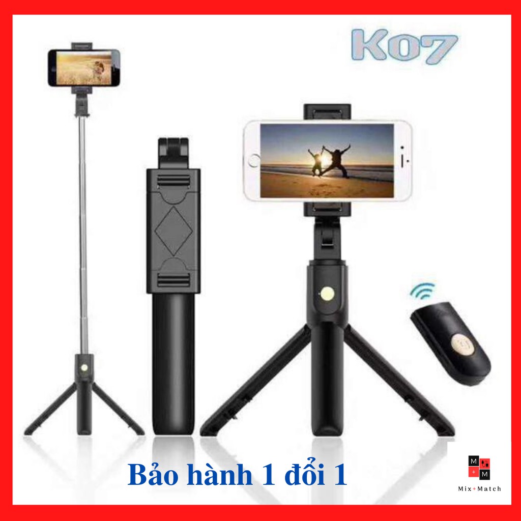 Gậy Chụp Ảnh Tự Sướng Tripod K07 3 chân có Bluetooth - Bảo hành 1 đổi 1