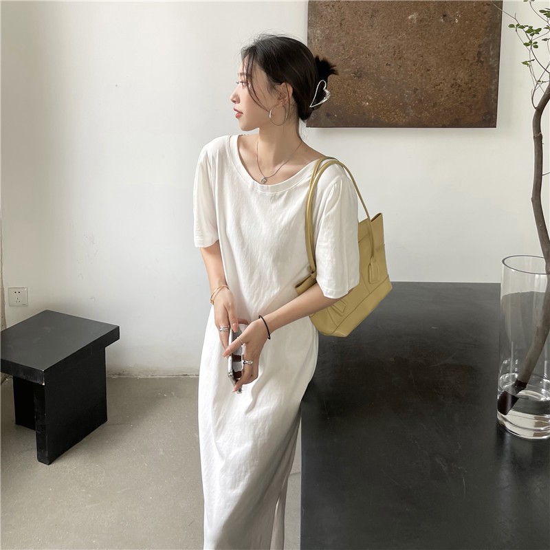 Đầm Midi Tay Ngắn Phong Cách Hàn Quốc Gồm 3 Màu | BigBuy360 - bigbuy360.vn