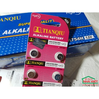 Vỉ 10 pin cúc áo Alkaline AG5 - SR754 – 309 – 393