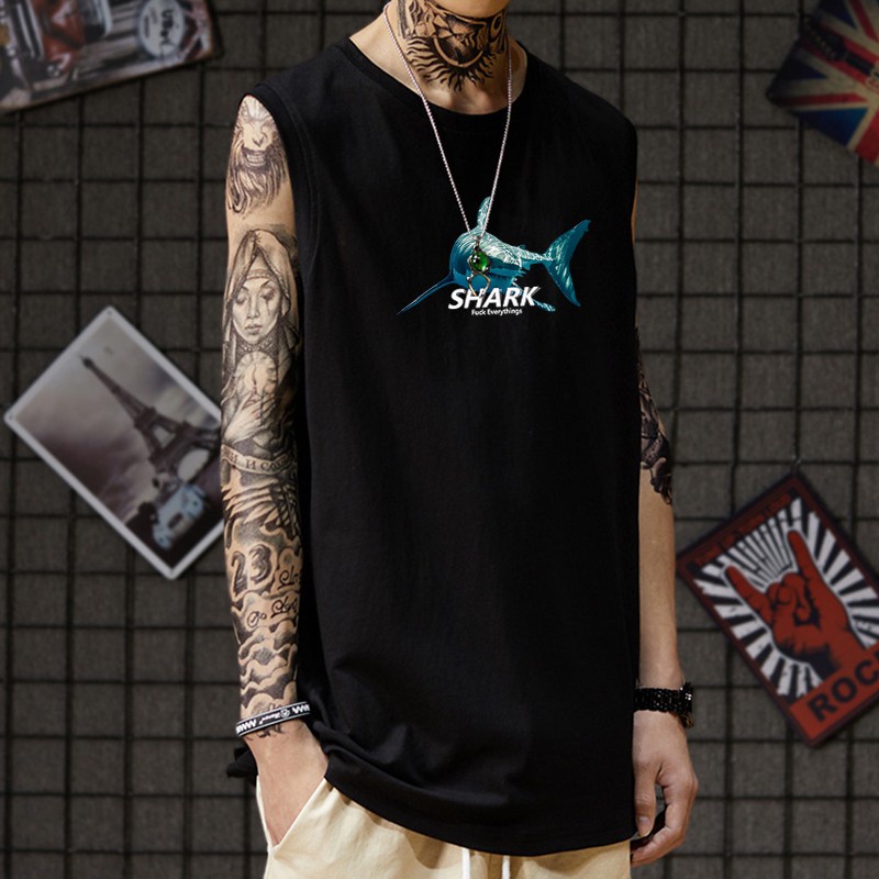 Áo ba lỗ thể thao in họa tiết hoạt hình phong cách hip hop thoáng khí thấm hút mồ hôi thời trang mùa hè
