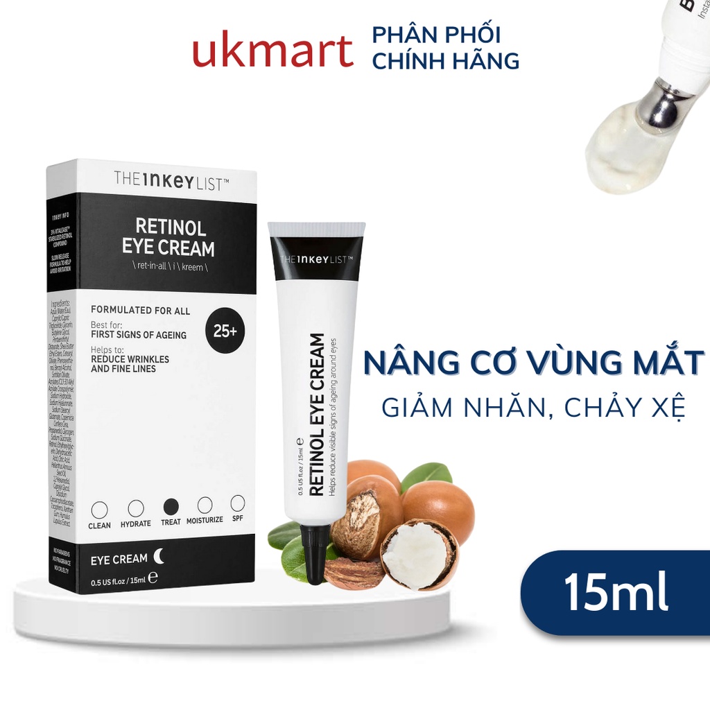 Kem Mắt Chống Lão Hóa The INKEY List Retinol Eye Cream 15ml