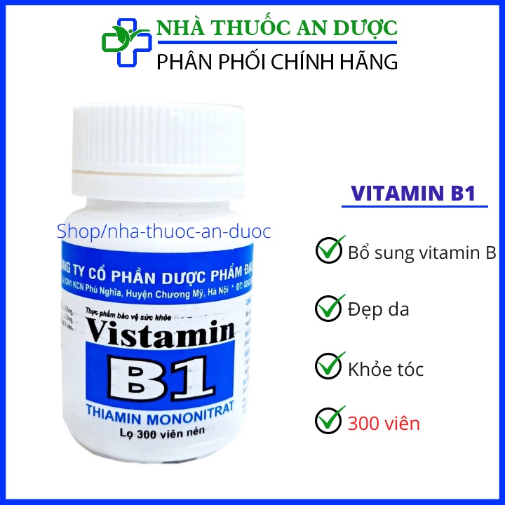 Vitamin B1 bổ sung vitamin cho cơ thể , giú làm đẹp tắm trắng, đắp mặt, gội đầu cho tóc nhanh dài và chống rụng tóc-300v