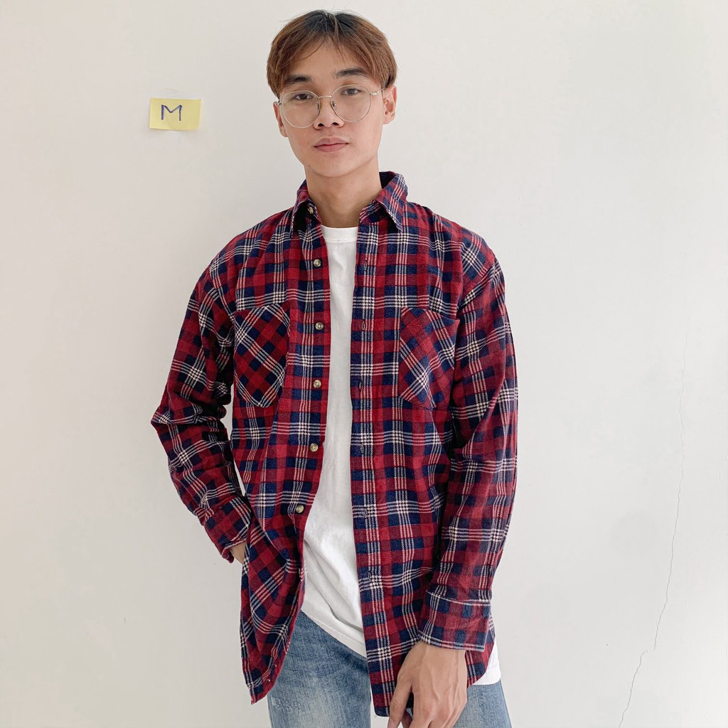 GIẢM SỐC ÁO KHOÁC SƠ MI FLANNEL 69K ÁO [ SIZE M] CARO CHỐNG NẮNG DÀI TAY HÀNG 2HAND TUYỂN CHỌN | BigBuy360 - bigbuy360.vn