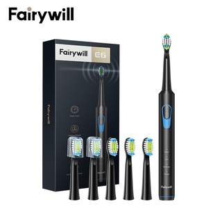 Bàn chải điện Fairywill E6 với 6 đầu bàn chải và 3 chế độ hoạt động