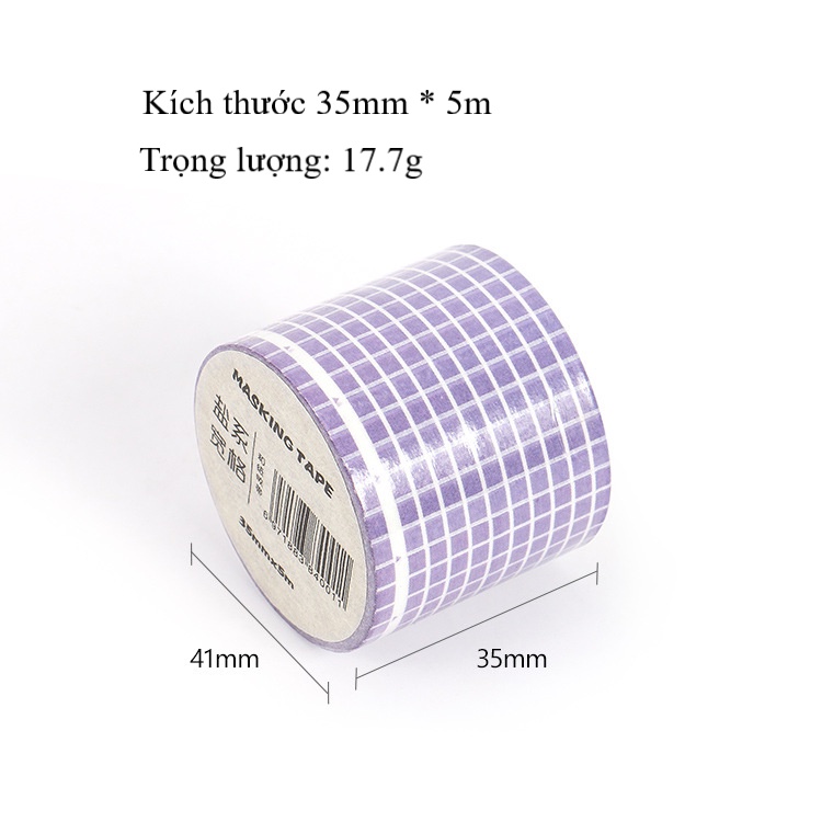 Washi tape caro vintage phong cách Basic dễ thương trang trí DIY dụng cụ văn phòng phẩm - Bullet Journal