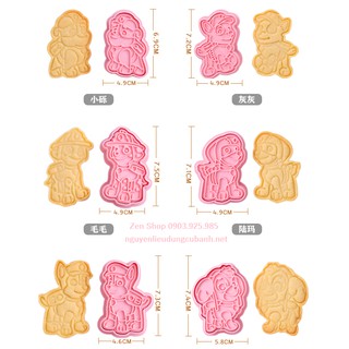 Bộ 6 khuôn nhấn bánh quy 3D, Nhấn bánh quy, Khuôn nhấn bánh quy mẫu Chó Cứu Hộ