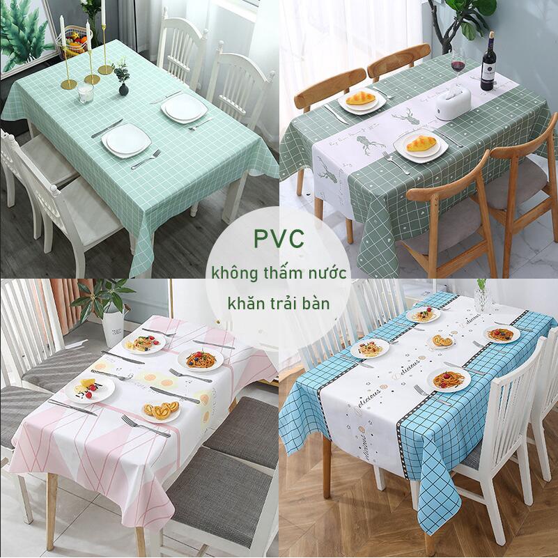 Khăn Trải Bàn Bằng PVC Họa Tiết Sọc Caro Phong Cách Bắc Âu Chống Bỏng Chống Thấm Nước Và Dầu, Khăn Trải Bàn Caro, PVC không thấm nước, khăn làm phông nền chụp ảnh, Bàn Học, Bàn Ăn Tiện Lợi,khăn trải bàn Vintage tinh tế