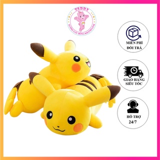 💝Sỉ Rẻ Nhất 💝Gấu Bông Pikachu Dáng Nằm GABOTABO Gối Ôm Pikachu Nhồi Bông Màu Vàng  Siêu Xinh Chất Liệu Cao Cấp