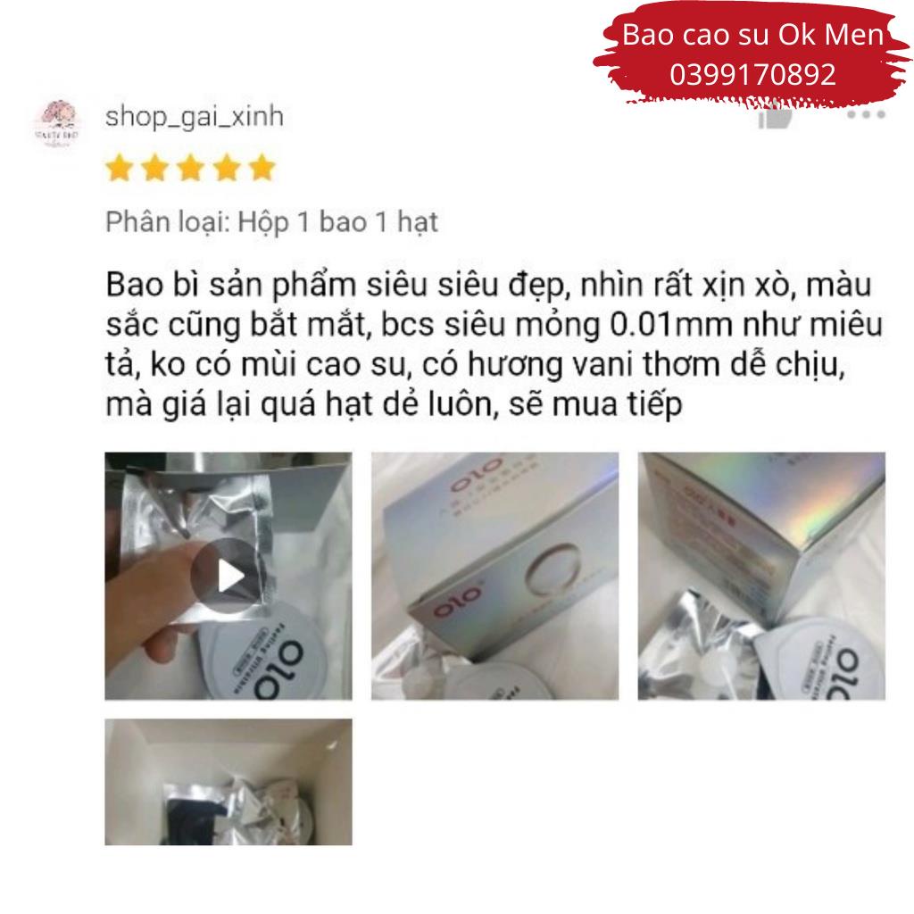 Bao Cao Su OLO 001 Có Hạt Ngọc Trai Mềm Tăng Kích Cỡ 1.5cm, BCS Siêu Mỏng, Nhiều Gel