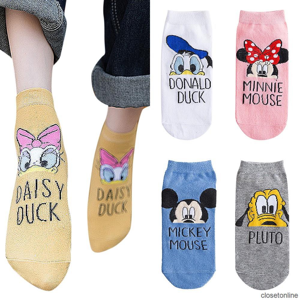 DISNEY DONALD DUCK Tất Nữ Mềm Mại In Hình Vịt Donald Đáng Yêu