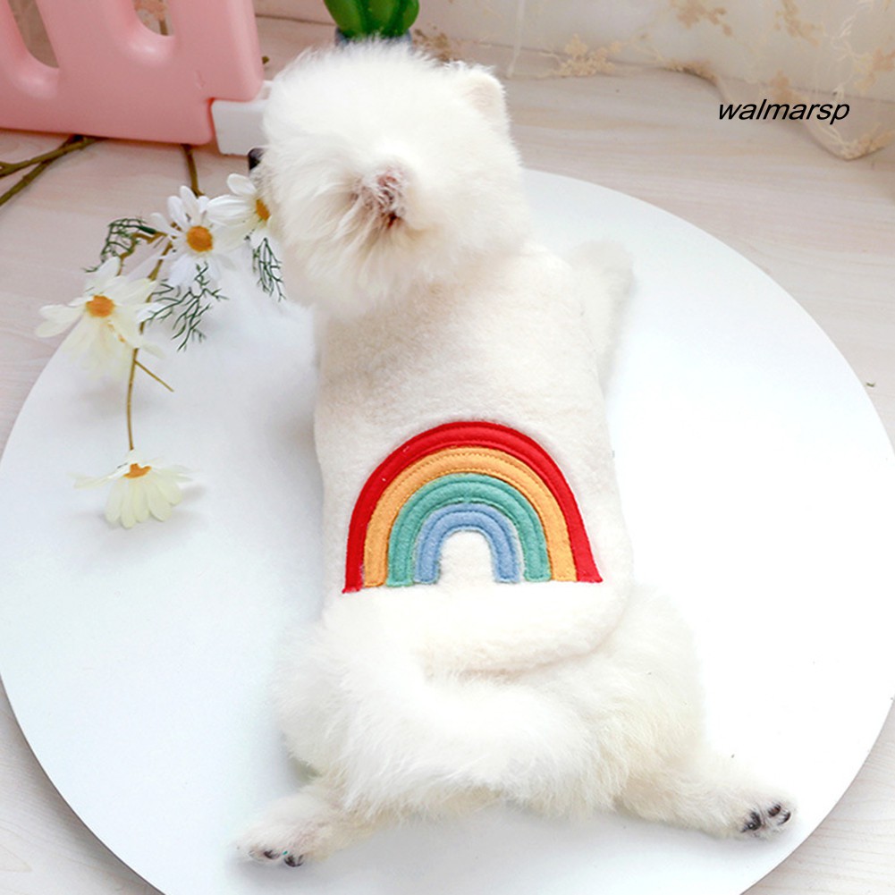 [OCT] Dog Heart Rainbow Pattern Stitching Jacket Pet Apparel Cat Comforting Clothes