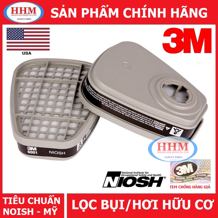 Bộ mặt nạ phòng độc 3M 7502 và phin lọc 3M 6001
