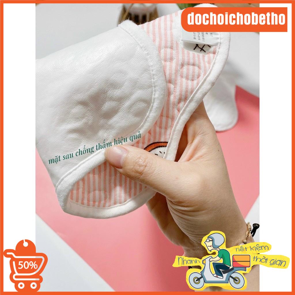 Yếm hoa tròn aden Hi Mom xoay 360 bo viền cho bé ăn dăm, yếm xoay tròn chống thấm