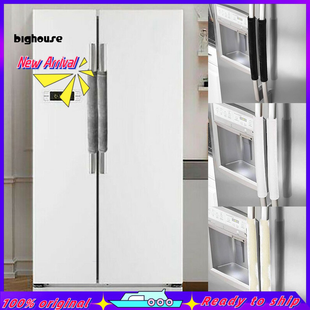 Set 2 Vải Nhung Bọc Tay Nắm Cửa Tủ Lạnh / Tủ Lạnh Tiện Dụng
