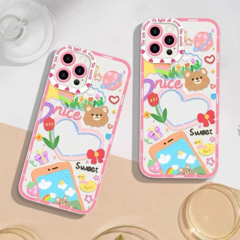 Ốp Điện Thoại Silicon Mềm Chống Rơi Họa Tiết Tranh Sơn Dầu Cho iphone 13 12 11 Pro Max X XR XS Max 6 7 8 Plus