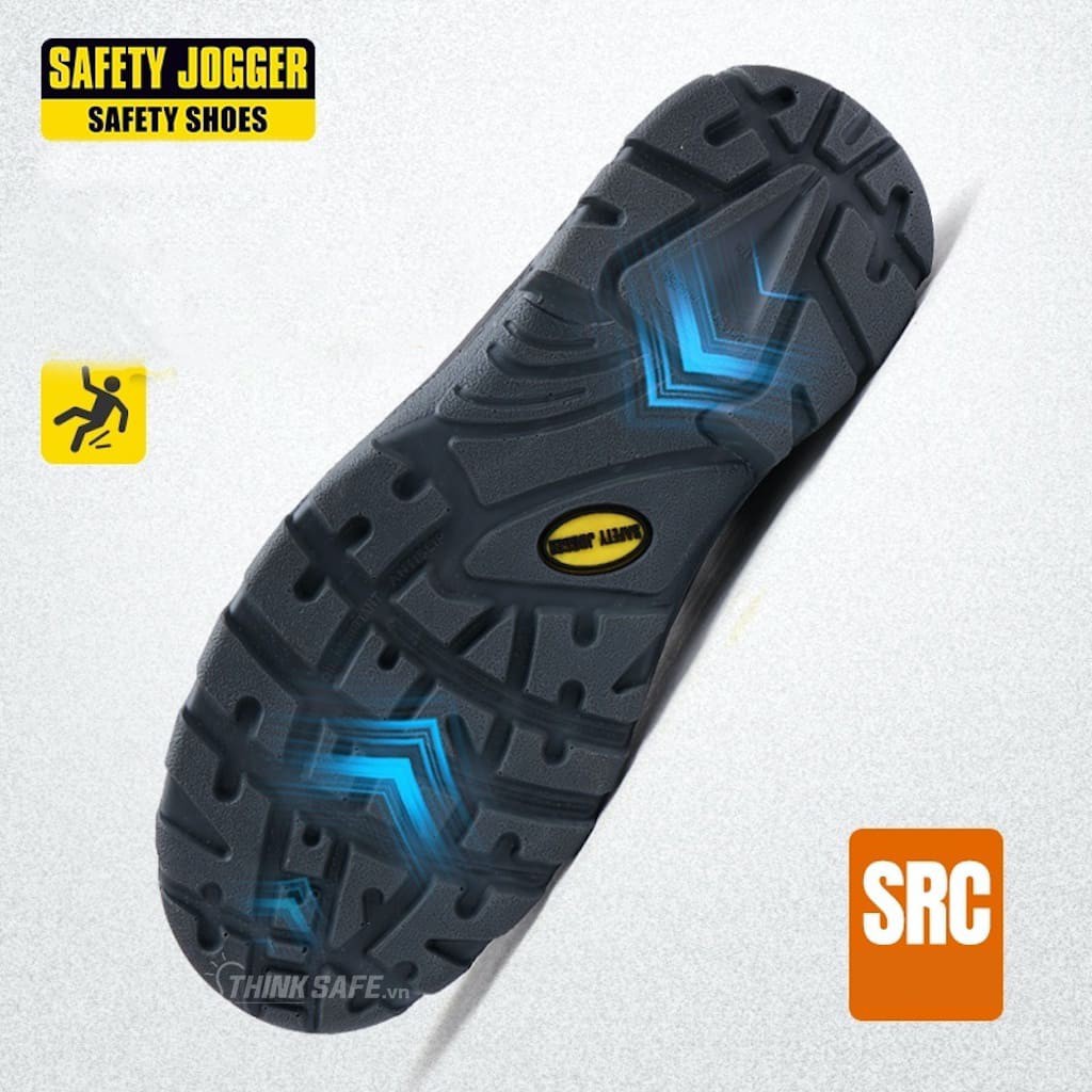 Giày bảo hộ Safety Jogger Aura S3 da bò cao cấp siêu bền, chống tĩnh điện, cấu tạo phi kim cổ thấp (đen)