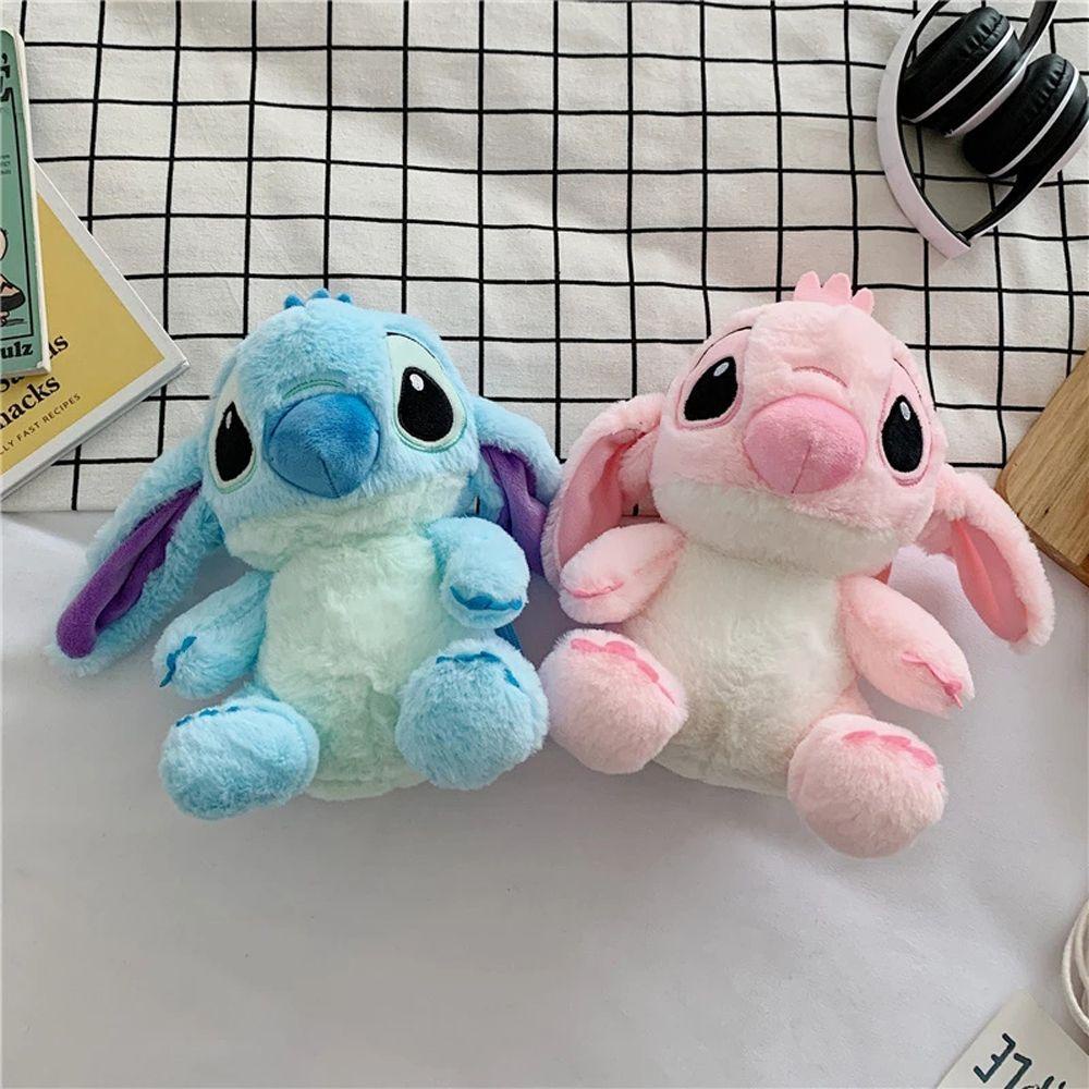 Ba Lô Hình Stitch Nhồi Bông Mềm Mại Có Khóa Kéo Dễ Thương Cho Bé Gái