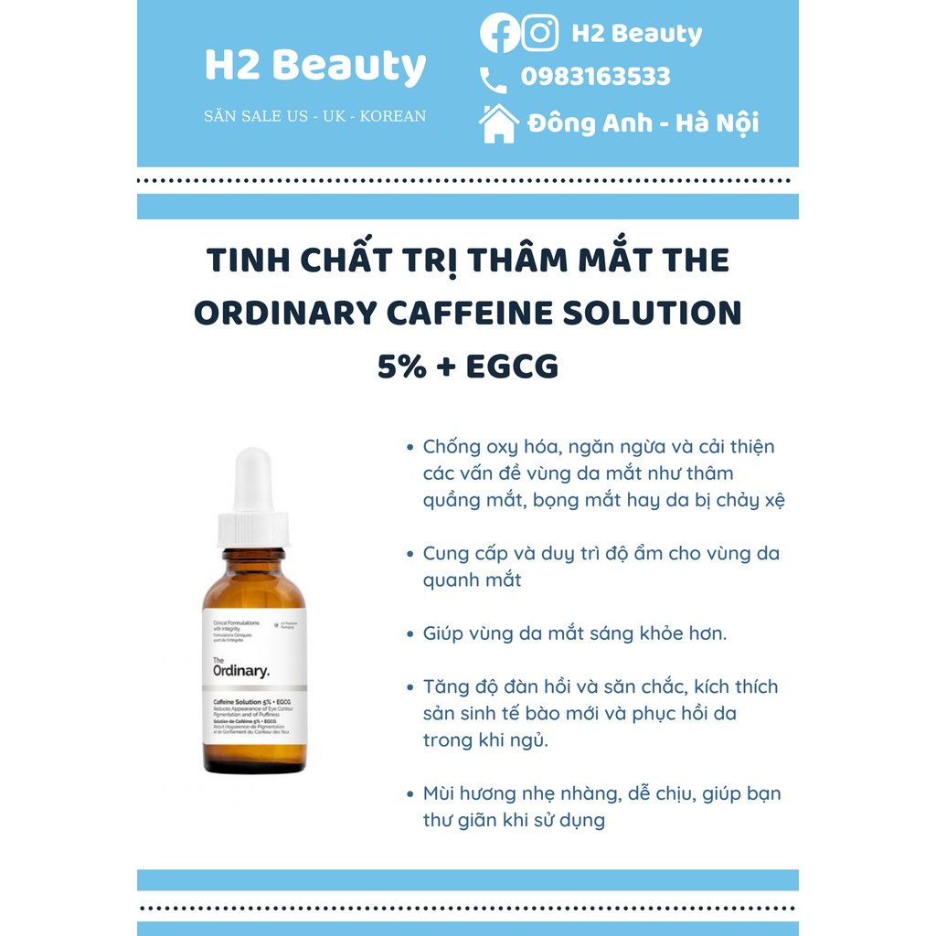 Tinh chất mắt 𝐓𝐡𝐞 𝐎𝐫𝐝𝐢𝐧𝐚𝐫𝐲 𝐂𝐚𝐟𝐟𝐞𝐢𝐧𝐞 𝐒𝐨𝐥𝐮𝐭𝐢𝐨𝐧 𝟓% + 𝐄𝐆𝐂𝐆