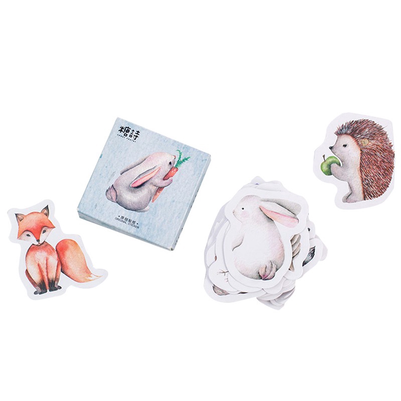 Bộ 45 miếng dán sticker trang trí hình động vật dễ thương