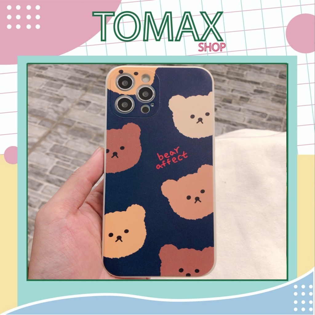 Ốp lưng iphone Bear Nhám Viền Màu 6/6plus/6s/6splus/7/7plus/8/8plus/x/xr/xs/11/12/pro/max/plus/promax [Tomax Shop]