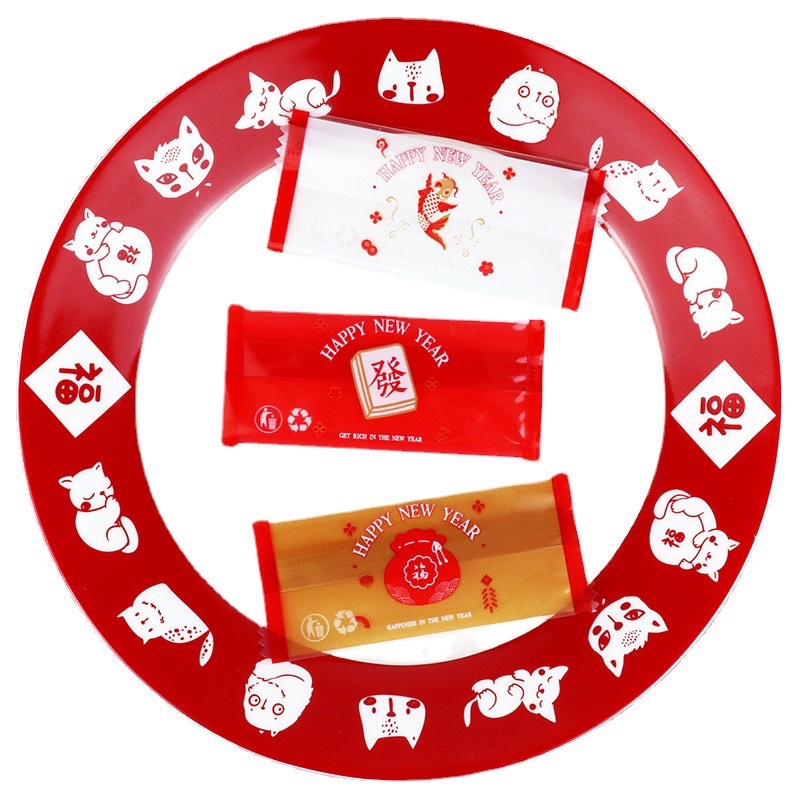 set 100 vỏ để đựng kẹo happy new year kt 4x9cm